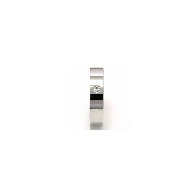 Trauring aus 14 Karat Weißgold 0,05 ct