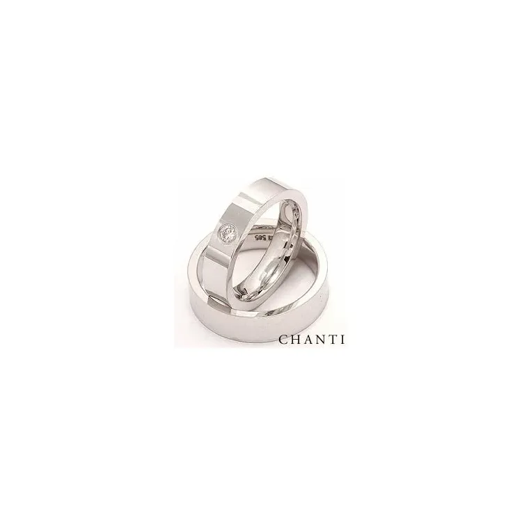 Trauringe aus 14 Karat Weißgold 0,10 ct - set