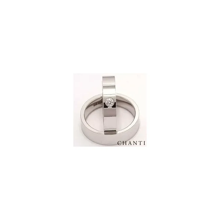 Trauringe aus 14 Karat Weißgold 0,10 ct - set