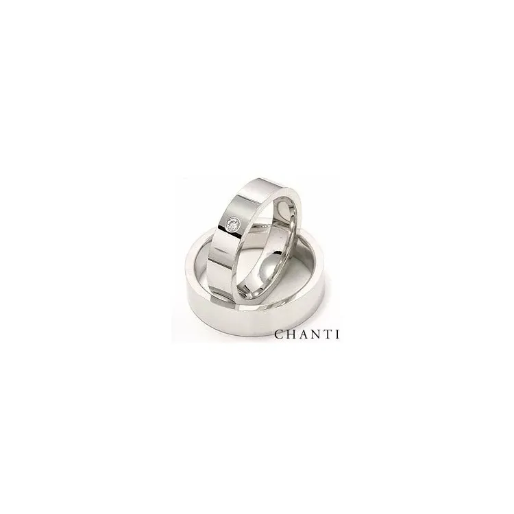 Breite trauringe aus 14 Karat Weißgold 0,05 ct - set