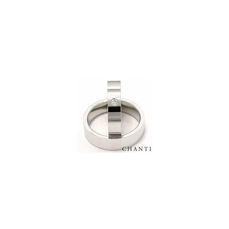 Breite trauringe aus 14 Karat Weißgold 0,05 ct - set