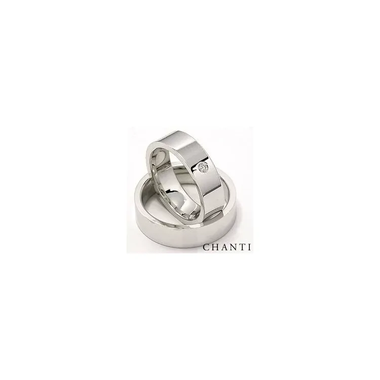 Trauringe aus 14 Karat Weißgold 0,05 ct - set