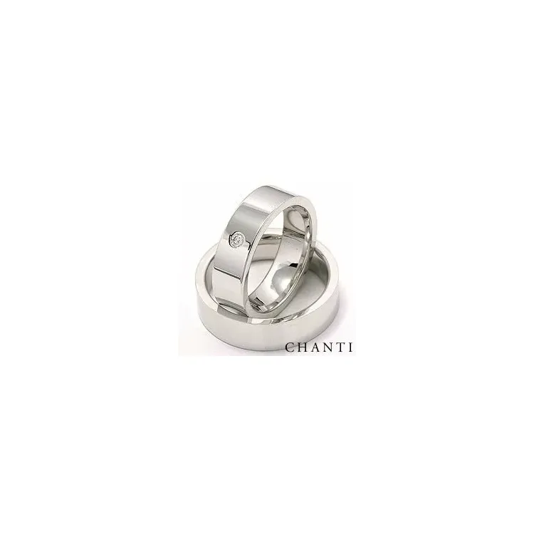 Trauringe aus 14 Karat Weißgold 0,05 ct - set