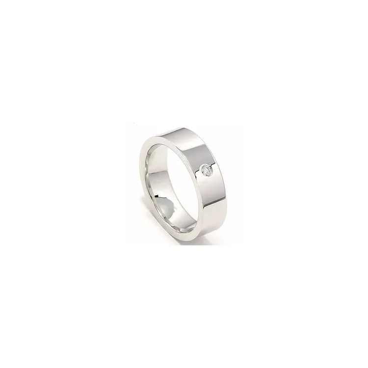 Diamant Trauring aus 14 Karat Weißgold 0,05 ct