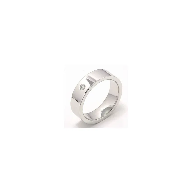 Diamant Trauring aus 14 Karat Weißgold 0,05 ct