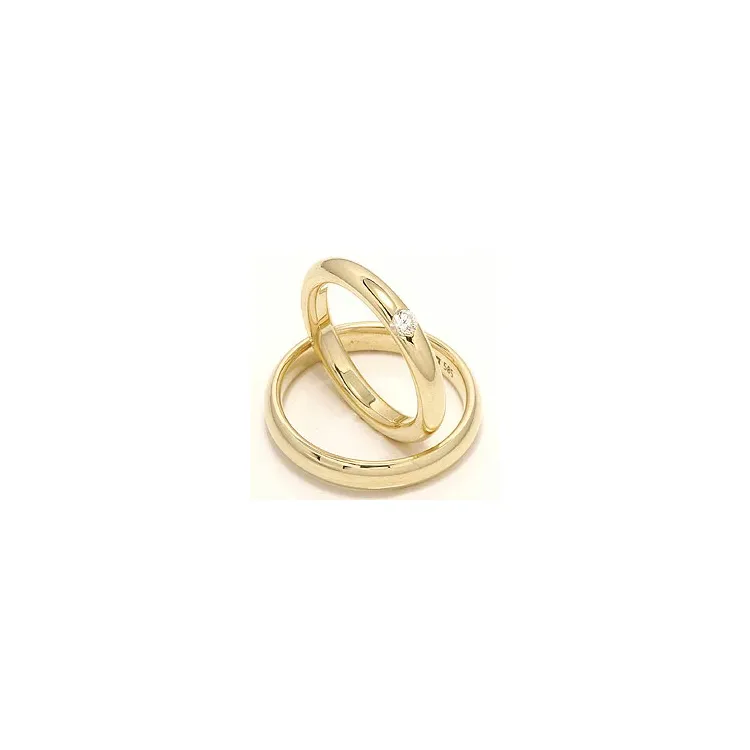 Trauringe aus 14 Karat Gold 0,12 ct - set
