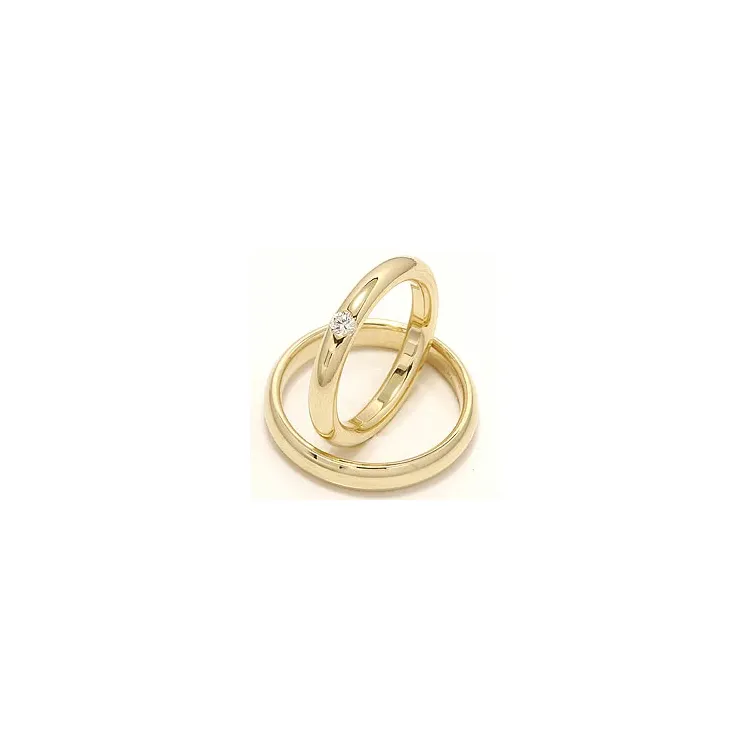 Trauringe aus 14 Karat Gold 0,12 ct - set