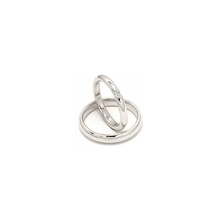 Trauringe aus 14 Karat Weißgold 0,070 ct - set