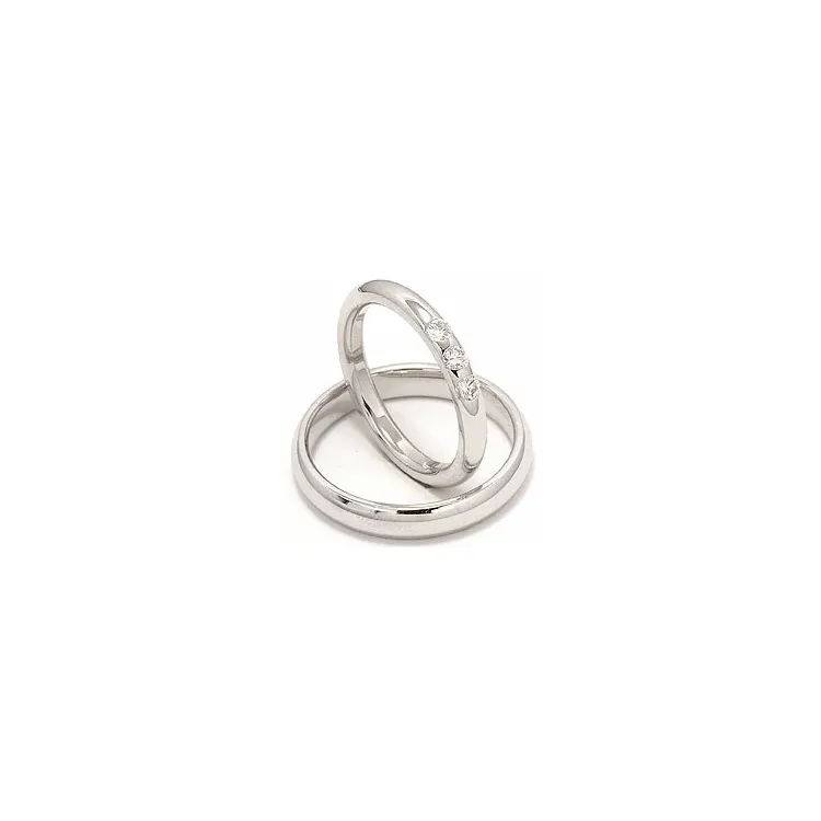 Trauringe aus 14 Karat Weißgold 0,21 ct - set