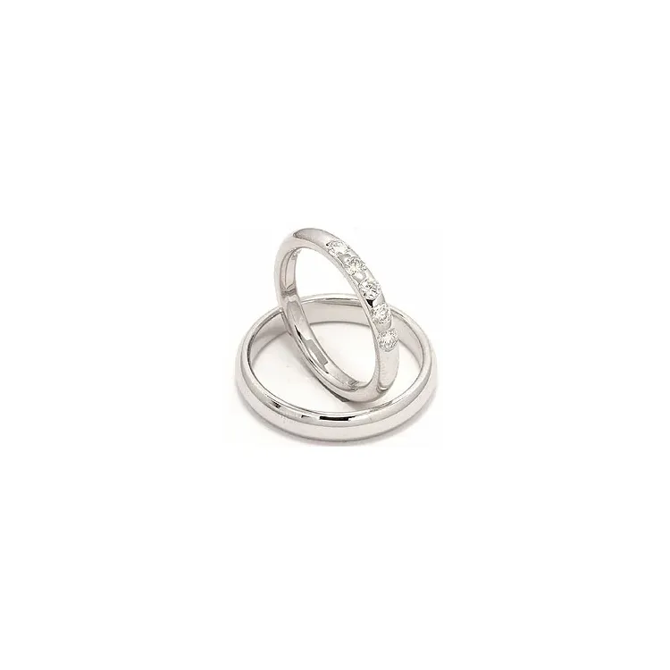 Trauringe aus 14 Karat Weißgold 0,35 ct - set