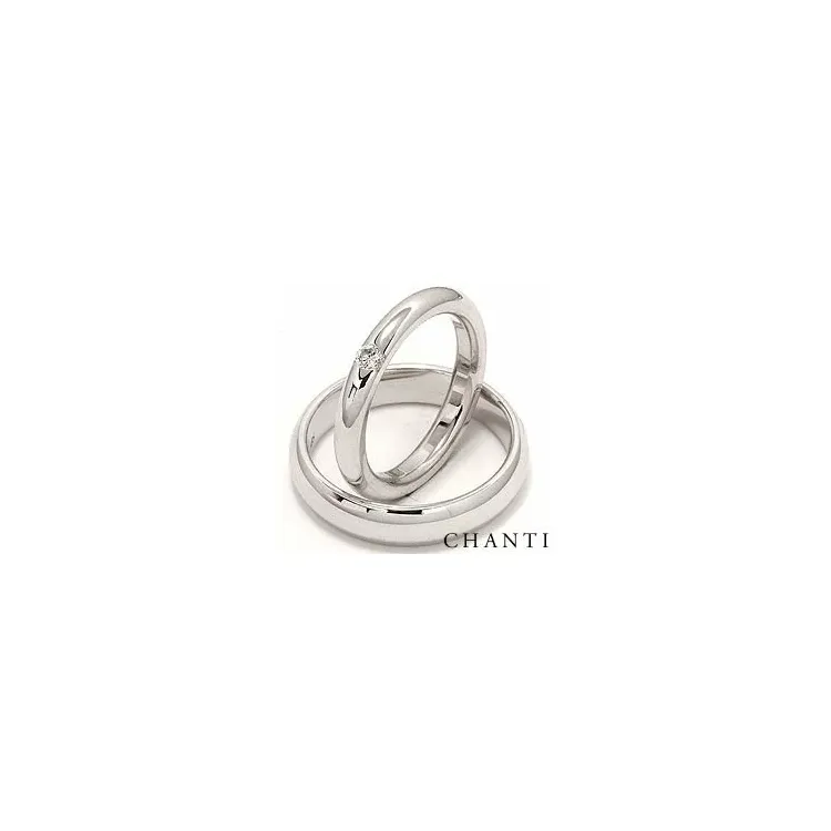 Trauringe aus 14 Karat Weißgold 0,12 ct - set