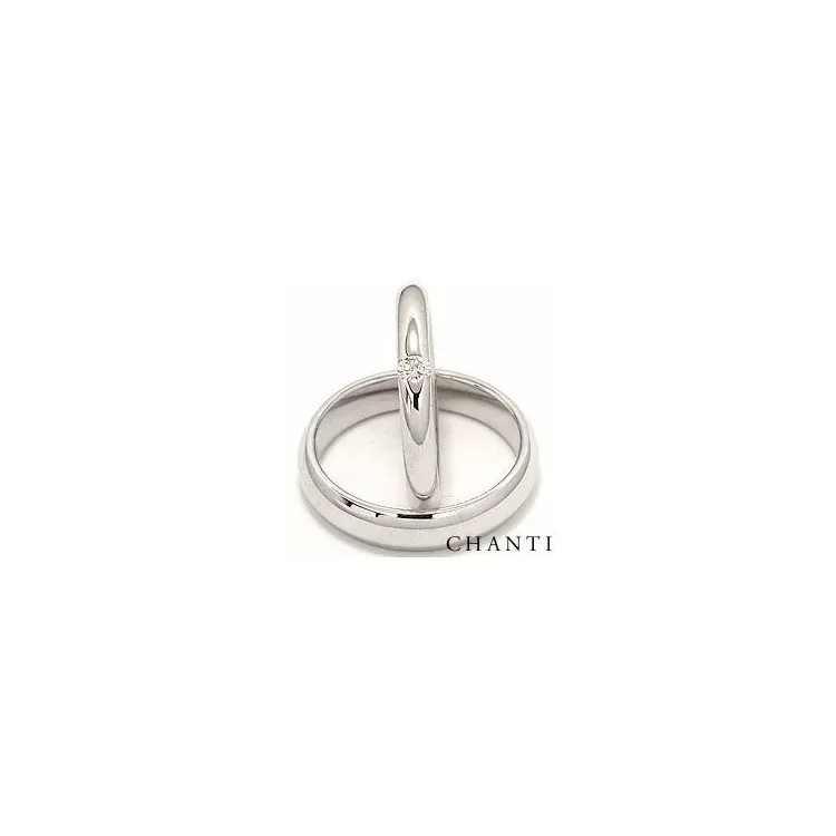 Trauringe aus 14 Karat Weißgold 0,12 ct - set