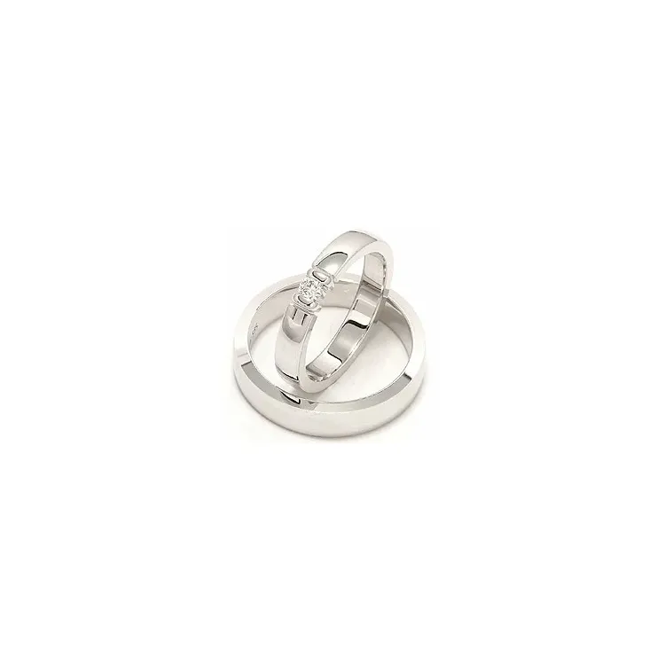 Trauringe aus 14 Karat Weißgold 0,15 ct - set