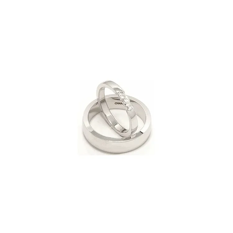 Trauringe aus 14 Karat Weißgold 0,15 ct - set