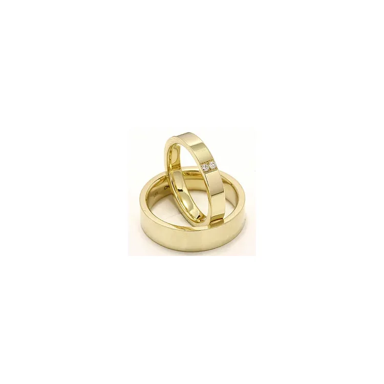 Trauringe aus 14 Karat Gold 2 x 0,018 ct - set