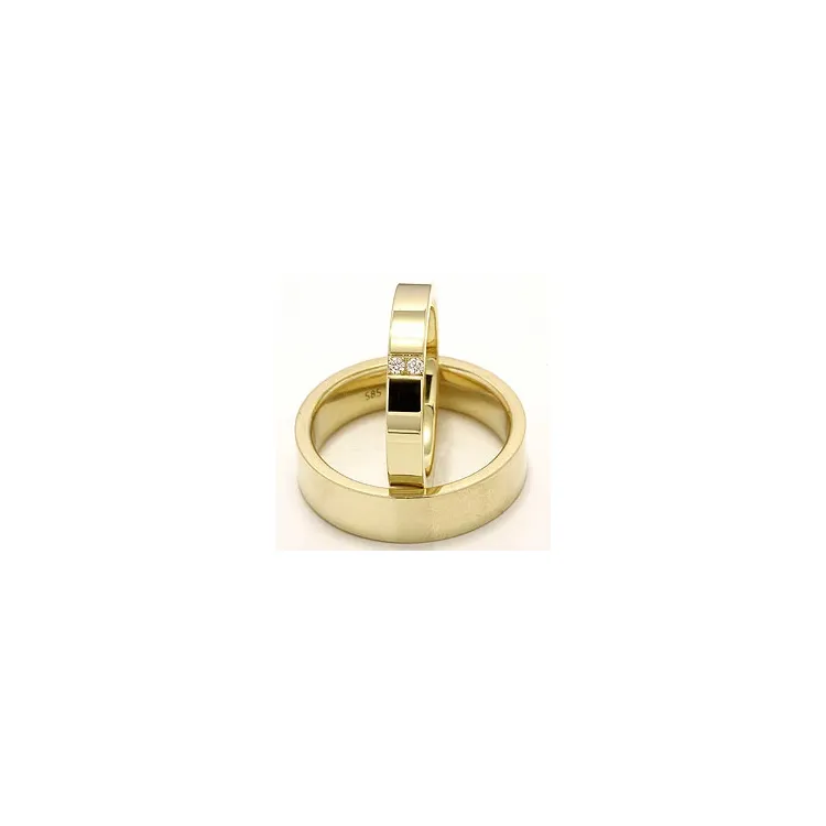 Trauringe aus 14 Karat Gold 2 x 0,018 ct - set
