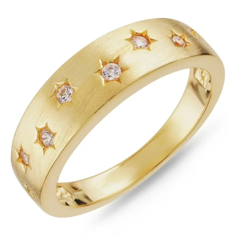 Zirkon Ring aus vergoldetem Sterlingsilber