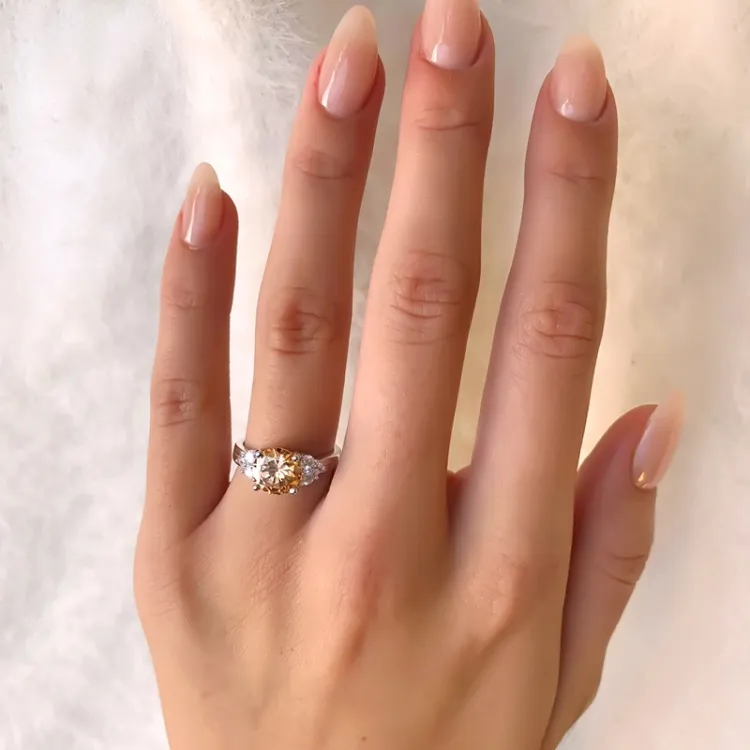 Gross runder zirkon ring aus silber