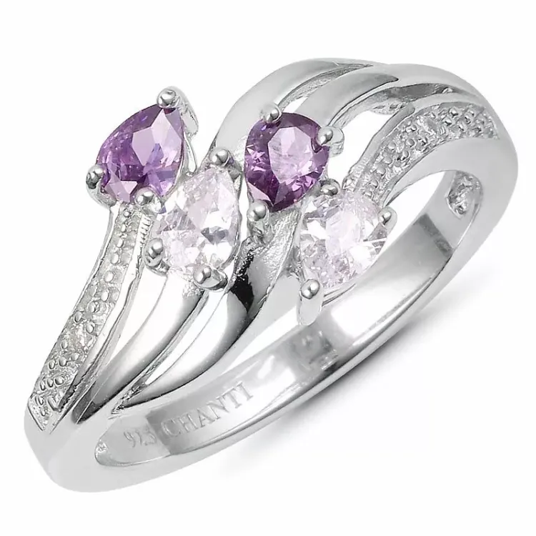 Bezaubernd abstraktem zirkon ring aus silber