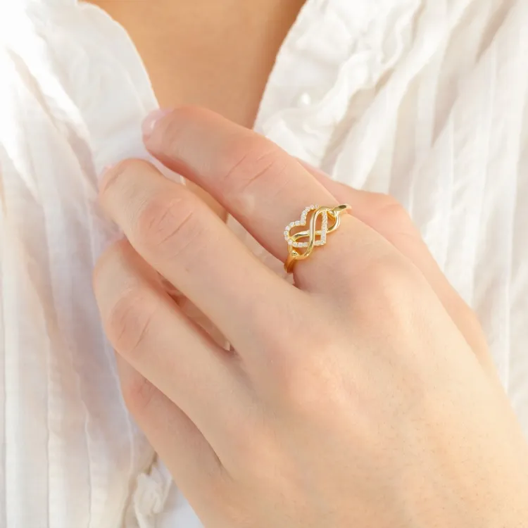Herz Ring aus vergoldetem Sterlingsilber