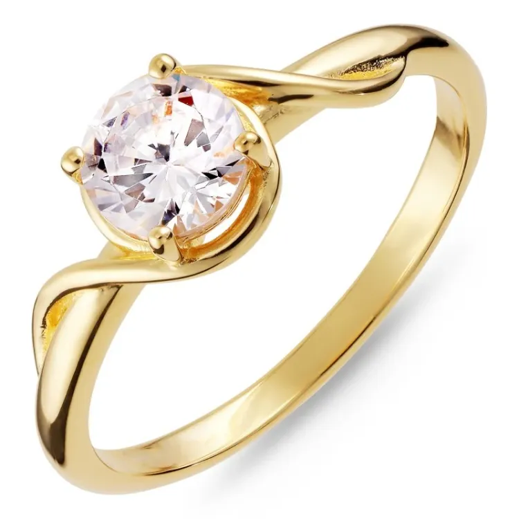 Zirkon Ring aus vergoldetem Sterlingsilber