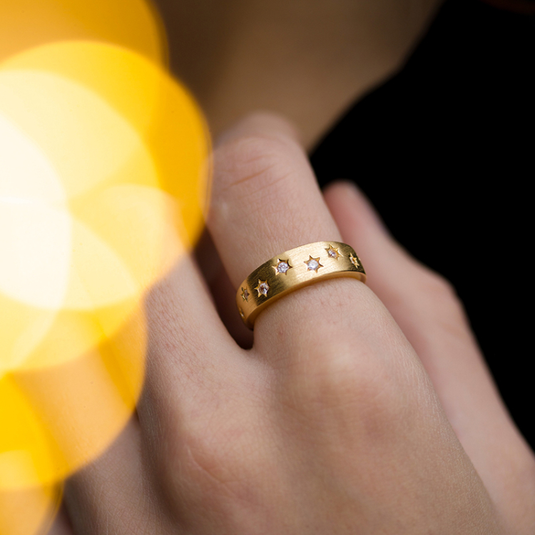 Zirkon Ring aus vergoldetem Sterlingsilber