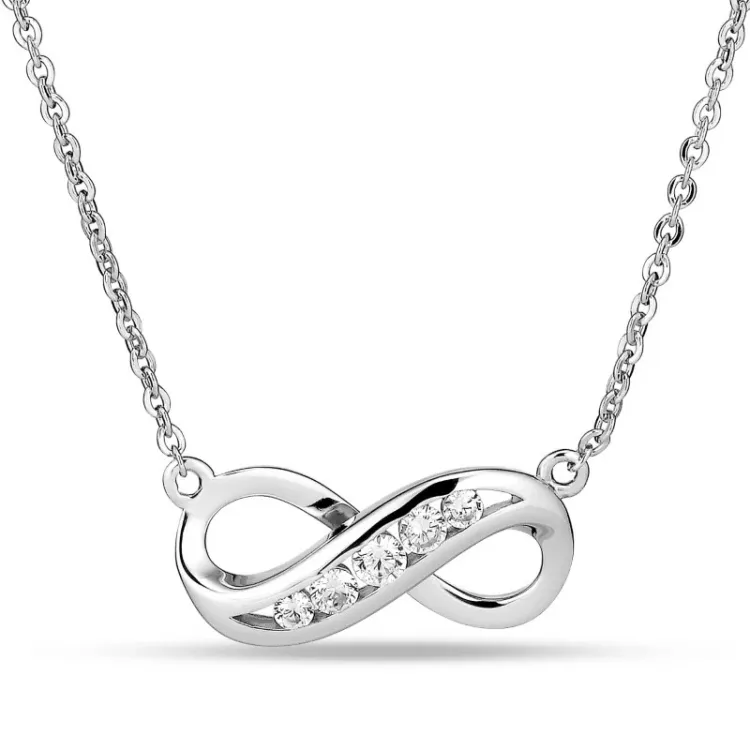 infinity Zirkon Halskette aus Silber