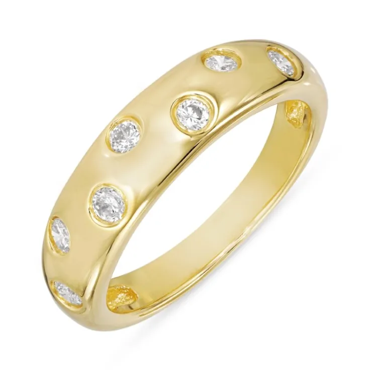 Zirkon Ring aus vergoldetem Sterlingsilber