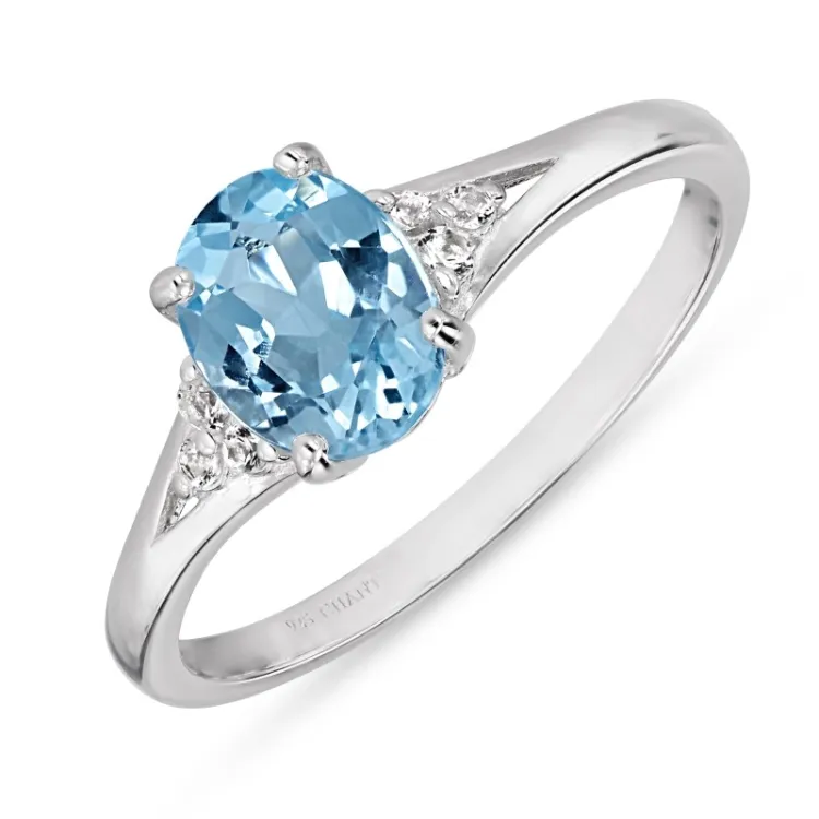 synthetische Topas Ring aus Silber
