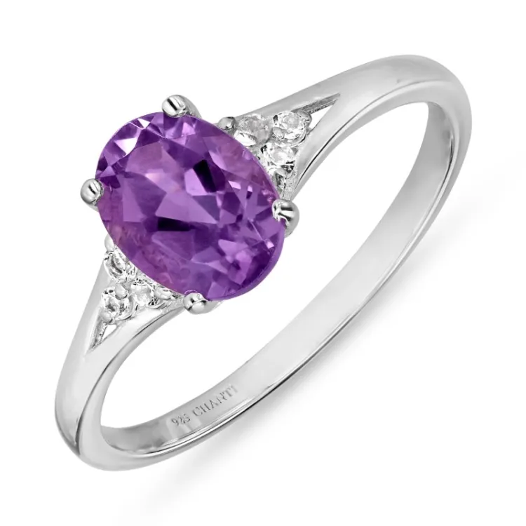 synthetisch Amethyst Ring aus Silber