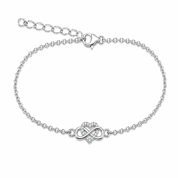 Herz infinity Armband aus Silber