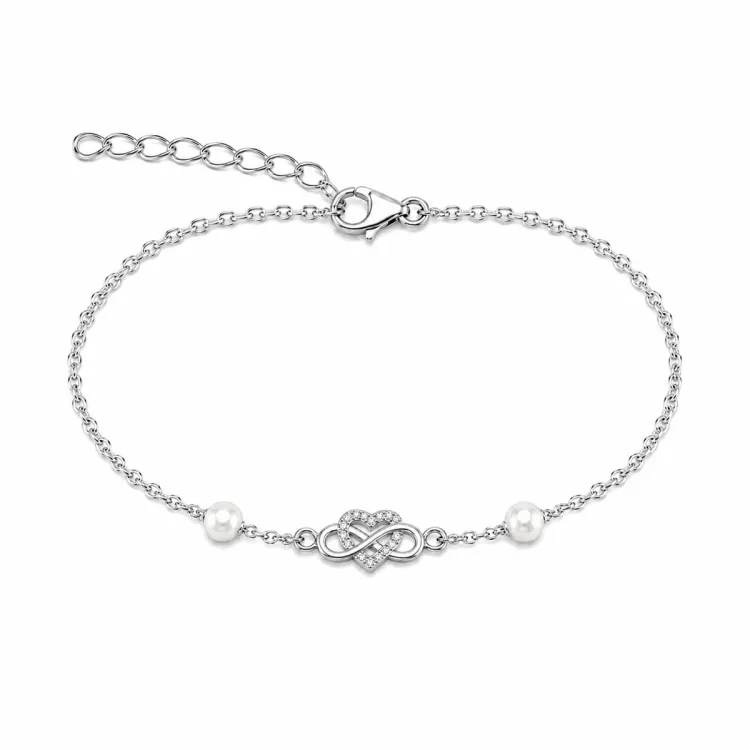 Herz infinity Armband aus Silber