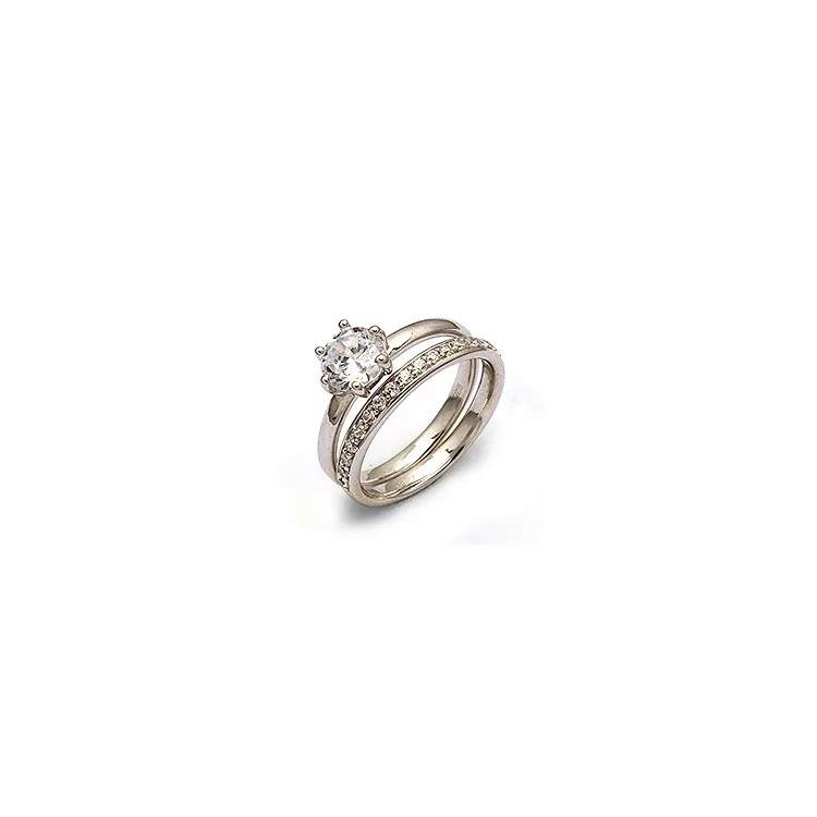 Weißem Zirkon Silber Ring aus Silber
