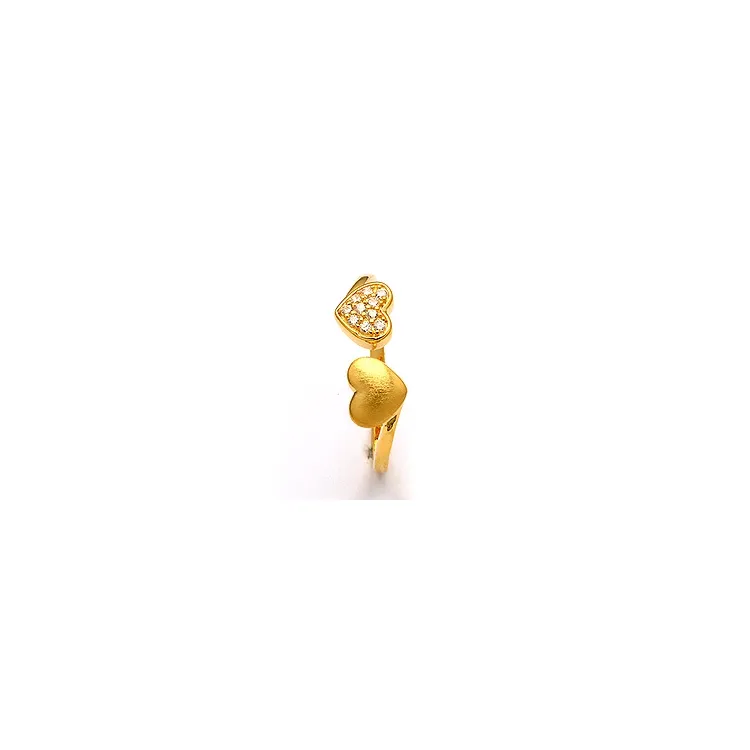 Herzen weißem Zirkon Ring aus vergoldetem Sterlingsilber
