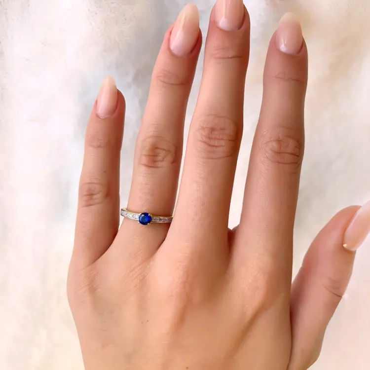 synthetische Saphir vergoldetem fingerringe aus vergoldetem Sterlingsilber