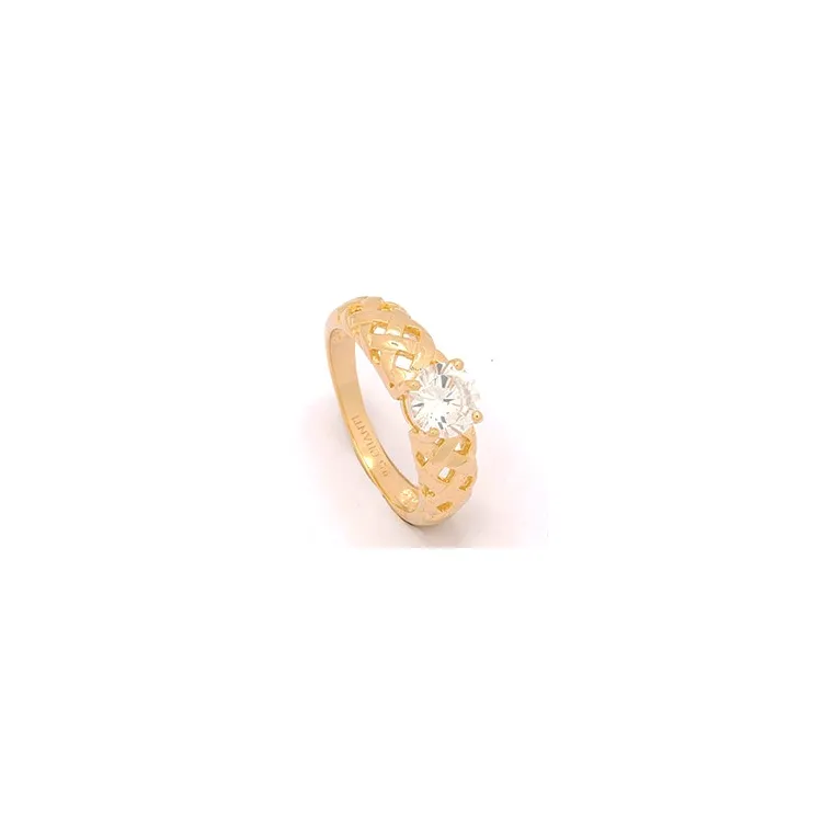 Zirkon Ring aus vergoldetem Sterlingsilber