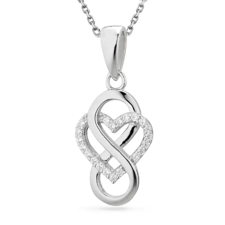 Herz infinity Anhänger mit Halskette aus Silber