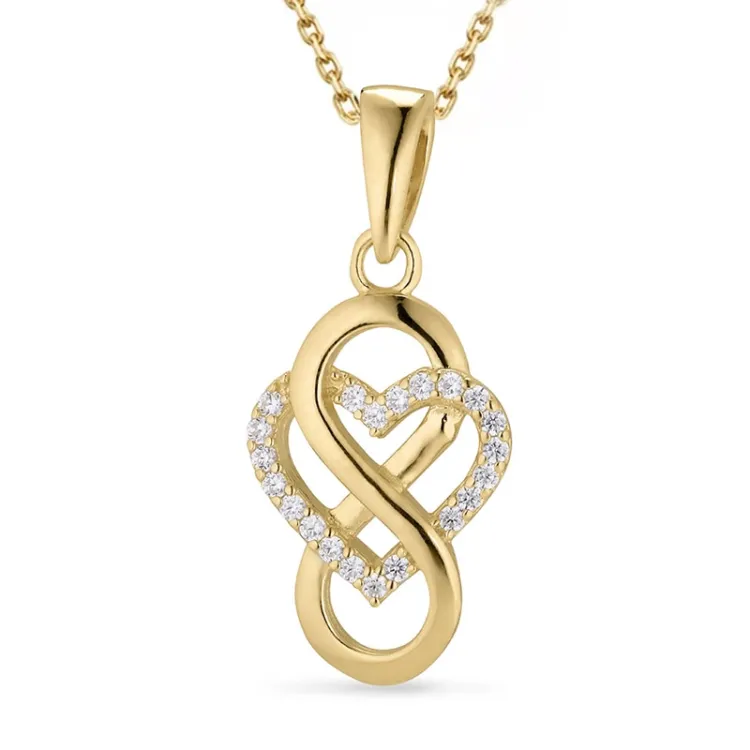 Herz infinity Halskette mit Anhänger aus vergoldetem Sterlingsilber