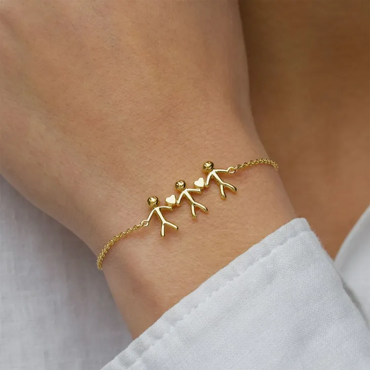 familie Armband aus vergoldetem Sterlingsilber
