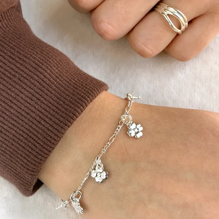 Kinderarmband aus Silber und Blumenanhänger aus Silber - Little Ones