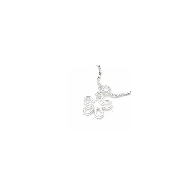 Blumen Fußkette aus Silber