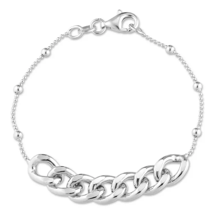 Panzerarmband aus Silber 17, 18cm x 8,5 mm