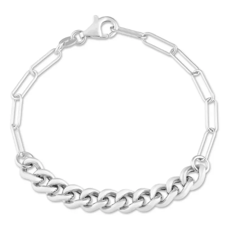 Panzerarmband aus Silber 17, 18cm x 6,5 mm
