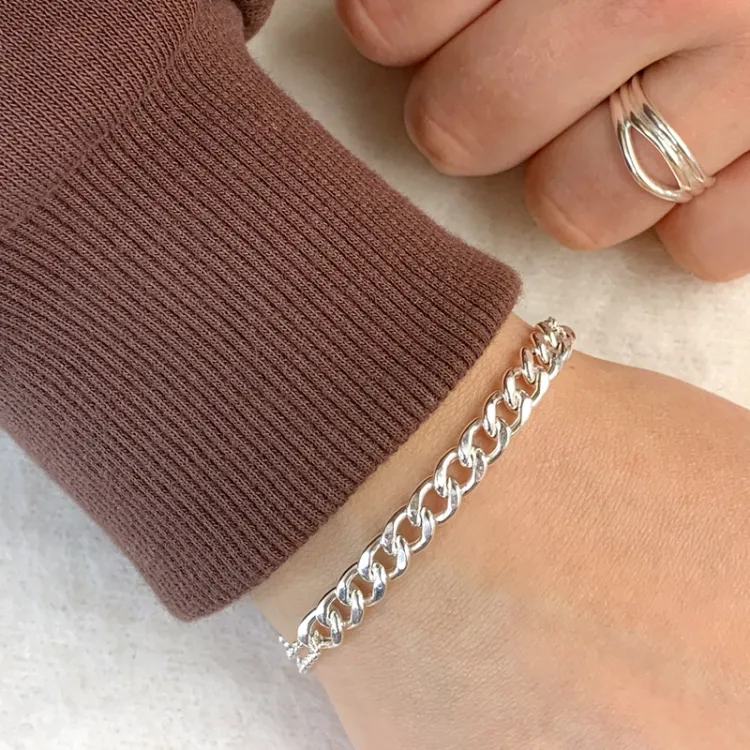 Panzerarmband aus Silber  x 6,1 mm