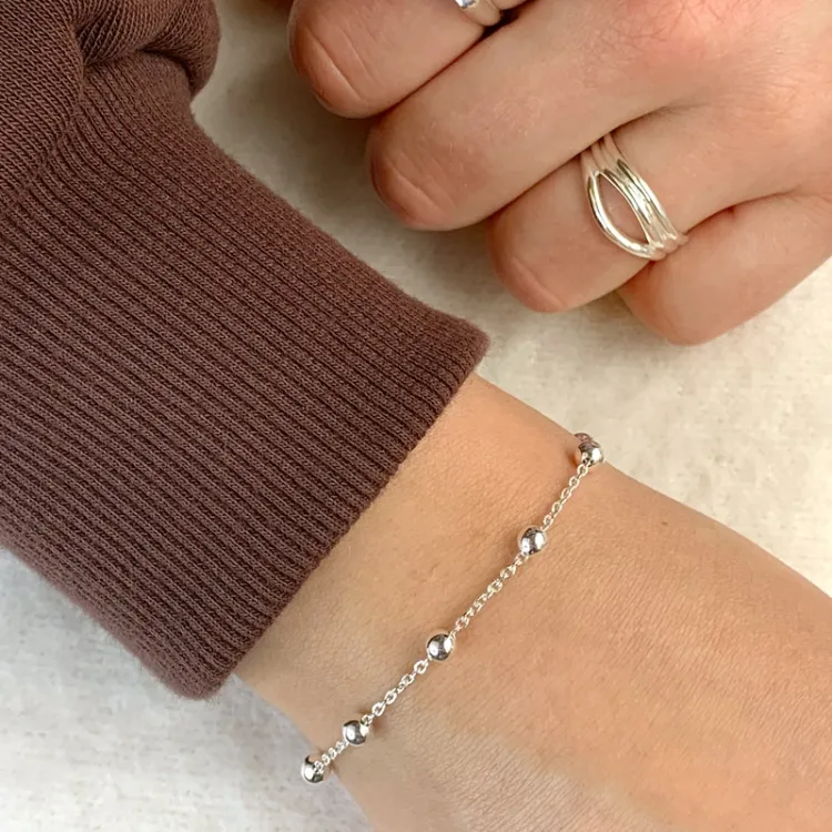 Kugelkettenarmband aus Silber  x 4,0 mm 