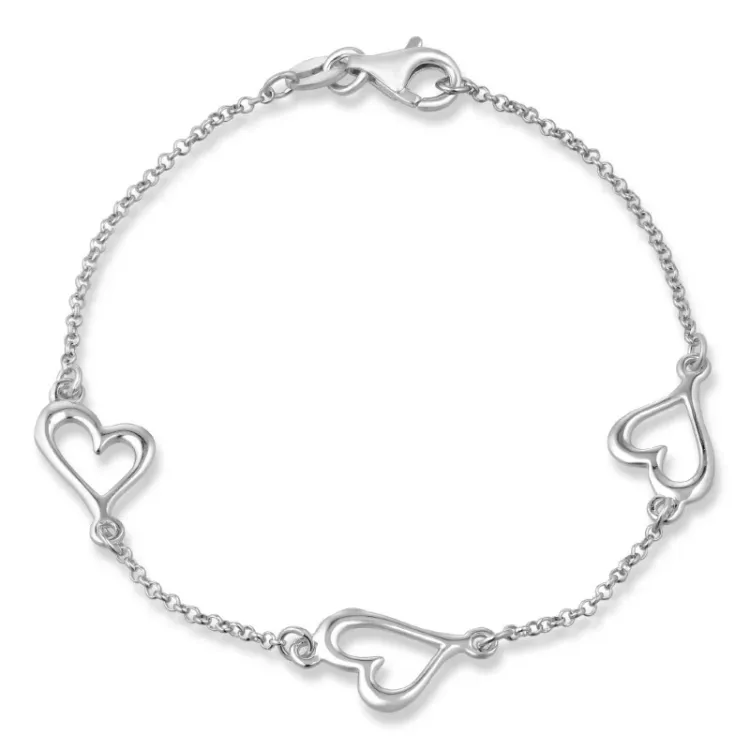 Herz Armband aus Silber und Anhänger aus Silber