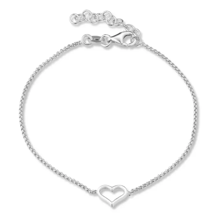 Herz Armband aus Silber und Anhänger aus Silber
