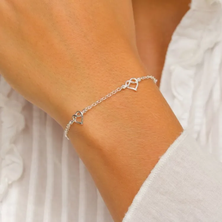 Herz infinity Armband aus Silber und Anhänger aus Silber