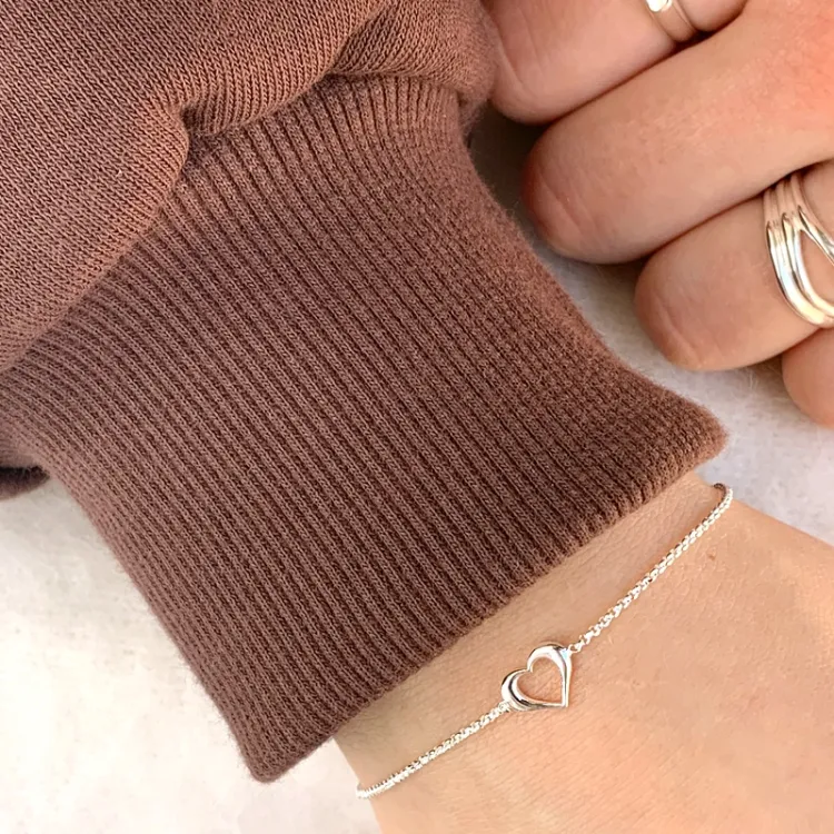 Herz Armband aus Silber und Anhänger aus Silber