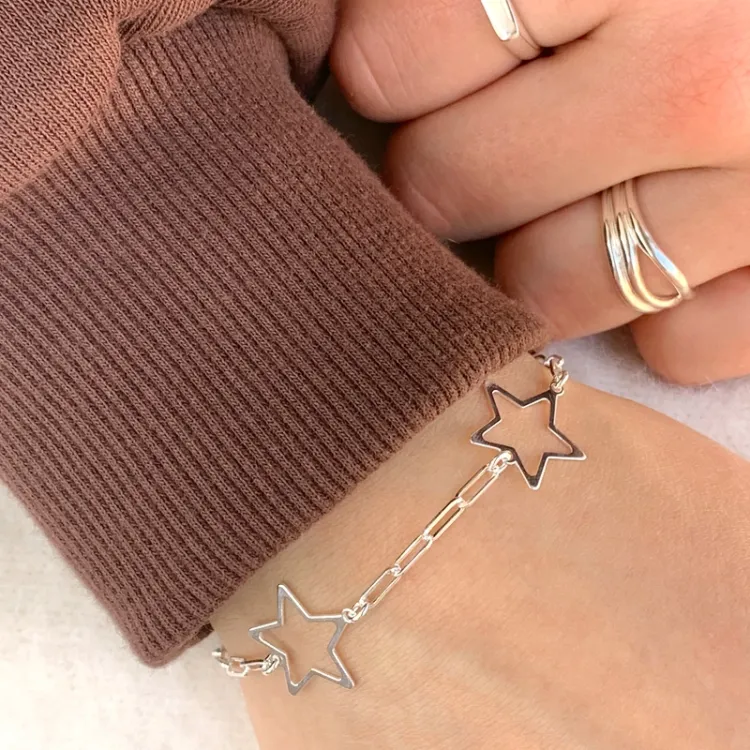 Stern Armband aus Silber und Anhänger aus Silber